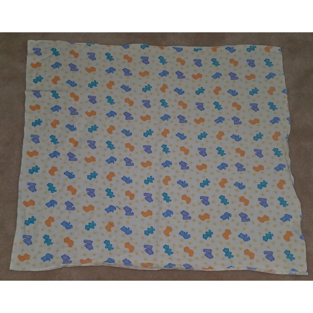 Carter's Child of Mine Blue Orange Teddy Bear Receiving Blanket Lovey